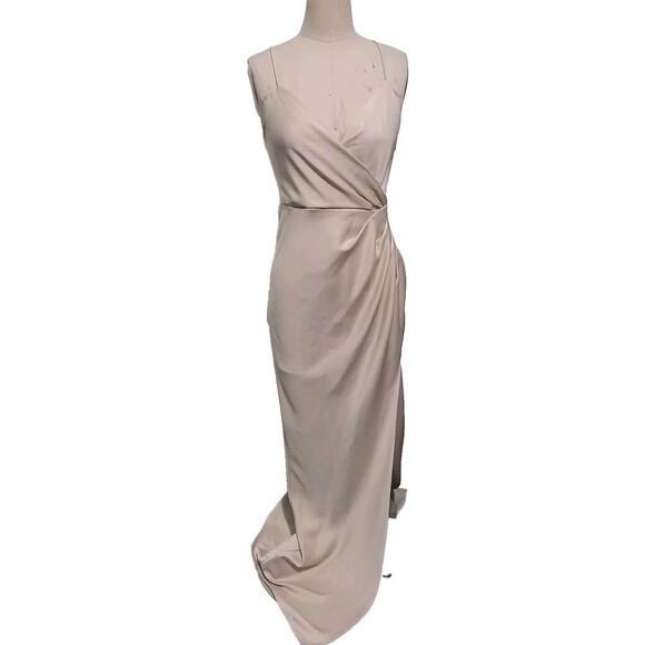 Sachin Babi Evening Dress Womens 8 Biege Spaghetti Straps Formal Prom Bl… - Picture 1 of 14